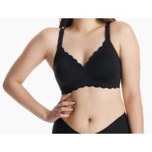 MOMCOZY YN46 Nahtloser Still-BH mit Blumenmuster, Schwarz, Größe S