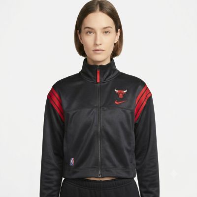 4. Nike Chicago Bulls Courtside 75 Trainingsjacke Damen Schwarz/University Red/Schwarz - DB1394-010