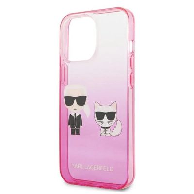 6. Karl Lagerfeld Gradient Ikonik Karl&Choupette Hülle für iPhone 13 Pro / iPhone 13 - Pink