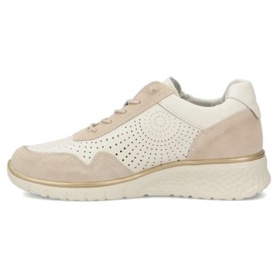 3. Damen-Sneaker aus Leder mit luftiger Keilsohle, beige, Filippo DP7605