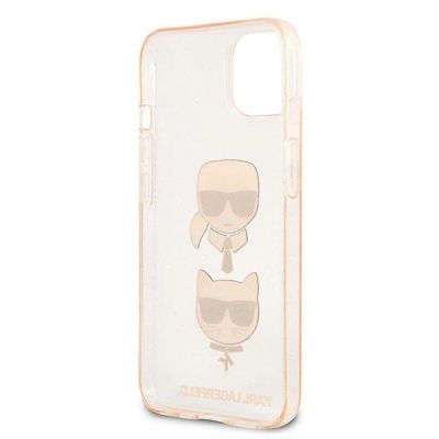 7. Karl Lagerfeld Glitzer Karl's & Choupette Head Case für iPhone 13 mini - Gold