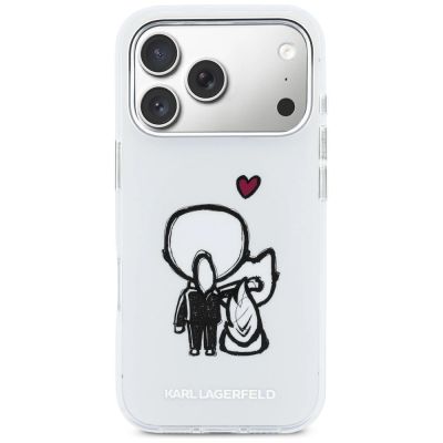 3. Karl Lagerfeld Karl & Choupette MagSafe Back Case für iPhone 17 Pro – Transparent