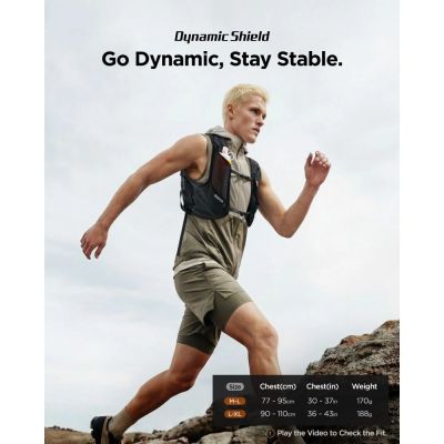 5. Spigen A721 Dynamic Shield L-XL Laufweste mit 500 ml Softflask – Schwarz