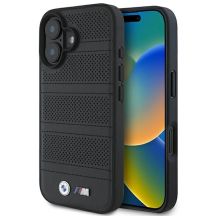BMW M Perforated And Stitched Line MagSafe Hülle für iPhone 16 – Schwarz