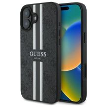 Guess 4G Printed Stripes MagSafe-Hülle für iPhone 16 – Schwarz