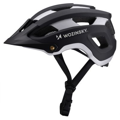 2. Wozinsky MTB-Fahrradhelm mit abnehmbarem Visier, leicht, Größe L – schwarz und silber