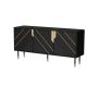 3D MOUNTAIN Kommode 154x40x72 schwarz + gold