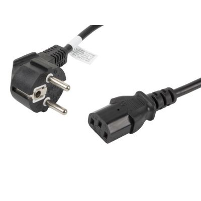 Lanberg CA-C13C-11CC-0018-BK Kabel (C13 / IEC C13 / IEC 320 C13 F - Schuko M; 1,8 m; schwarz)
