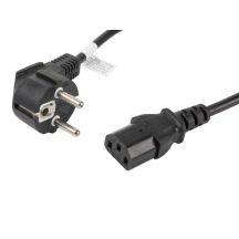 Lanberg CA-C13C-11CC-0018-BK Kabel (C13 / IEC C13 / IEC 320 C13 F - Schuko M; 1,8 m; schwarz)