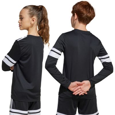 13. adidas Squadra 25 Langarmtrikot für Kinder Schwarz-Weiß JJ0047