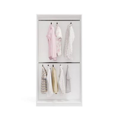3. Garderobenschrank OPENO 2W WEISS, modulares Regal mit 2 Kleiderstangen für das Schlafzimmer