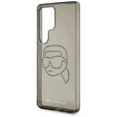 6. Karl Lagerfeld Strasssteine ​​Karl Head Logo Samsung Galaxy S25 Ultra schwarze Hülle