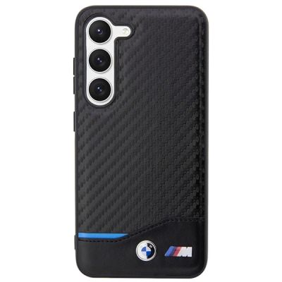 3. BMW Leder Carbon Hülle für Samsung Galaxy S23+ - schwarz