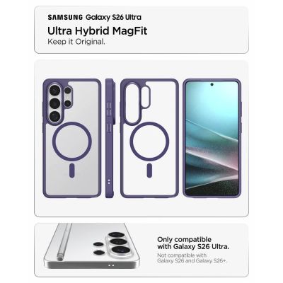 7. Spigen Ultra Hybrid Mag MagSafe Hülle für Samsung Galaxy S26 Ultra – Transparentes Marineblau