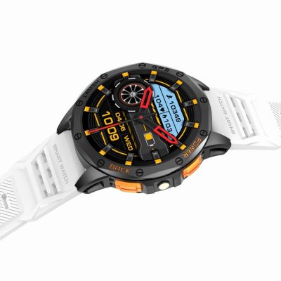 9. GRAVITY GPS GT24-2 Herren-Smartwatch, schwarzes Silikonarmband + weißes Silikonarmband