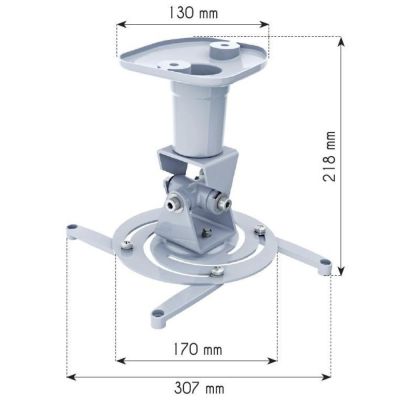 3. TECHLY Deckenprojektorhalterung 22 cm 10 kg Weiß