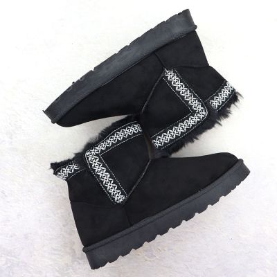 4. Schwarze Wildleder-Schneestiefel für Damen, Potocki 06303