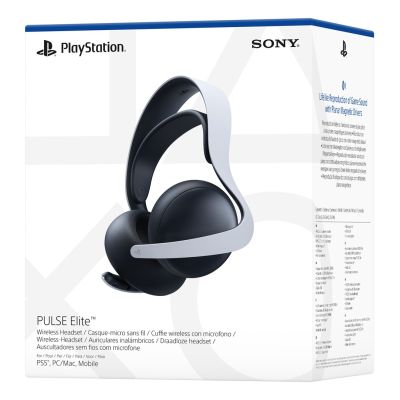 8. Sony PULSE Elite Kabelgebundenes & Kabelloses Bluetooth-Gaming-Headset mit Kopfbügel und Ladestation, Schwarz, Weiß