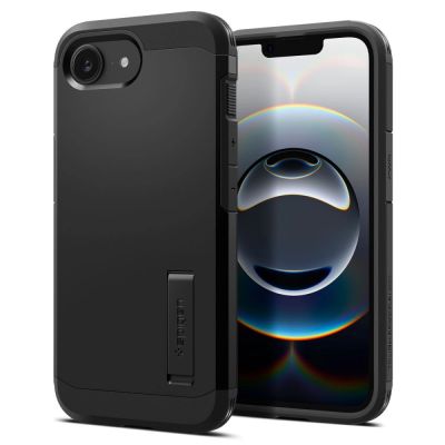 2. Spigen Tough Armor Hülle mit MagSafe für iPhone 16e / 17e mit Ständer – Schwarz
