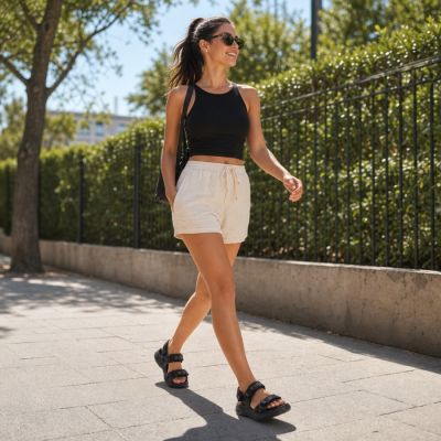 9. Big Star TT274A055 Schwarze Schaumstoff-Sandalen mit Klettverschluss