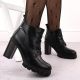 3. Damen-Stiefeletten mit Blockabsatz, schwarz M.Daszyński SA218-8
