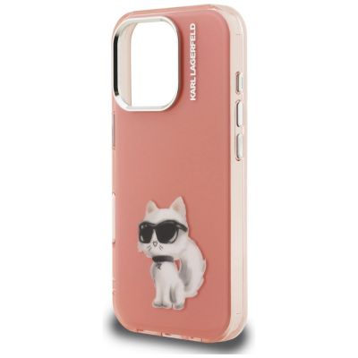 6. Karl Lagerfeld IML Aquarelle Choupette & Logo Hülle für iPhone 16 Pro Max - Pink