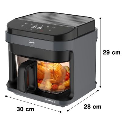 25. ELDOM FETTFREIE FRITTEUSE FR500 5,5 L 1200W GLASBEHÄLTER, GRILLEN, SILIKONPLATTE, 8 PROGRAMME, TEMPERATURREGELUNG.