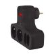6. MACLEAN Vierfachsteckdose mit Schalter, Stabilisierungsfuß, Typ E, 2 x 2,5 A, 2 x 16 A MCE224 E/B
