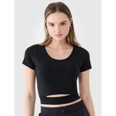 Damen Crop Top schlichtes T-Shirt 4F 4FRSS25TTSHF2695-20S