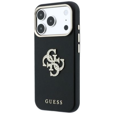 2. Guess Smooth & Big Strass Logo Hülle für iPhone 18 Pro / 17 Pro - Schwarz