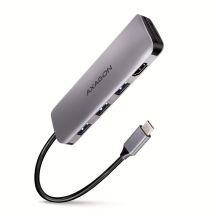 Axagon HMC-HCR3A 3x USB-A + HDMI + SD/microSD USB-C 3.2 Gen 1 Hub, 20 cm, kabelgebunden, USB 3.2 Gen 1 (3.1 Gen 1), Typ-C, Grau