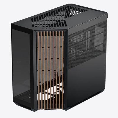 11. APNX V1 PC-Gehäuse, Midi-Tower, ATX, gehärtetes Glas, Holz, schwarz