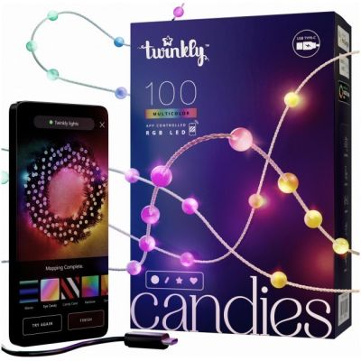 Twinkly Candies – 100 RGB-LED-Perlenlichter, grünes Kabel, USB-C