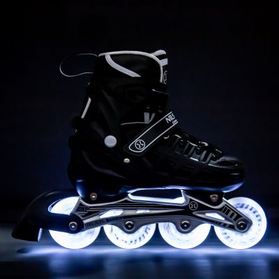 2. Nils Extreme NH10905 4-in-1 Inlineskates mit austauschbarer Hockeykufe, schwarzer LED, Größe M (35-38)
