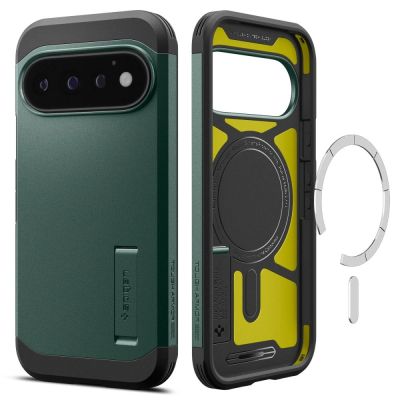 2. Spigen Tough Armor Mag MagSafe Hülle für Google Pixel 11 Pro – Dunkelgrün