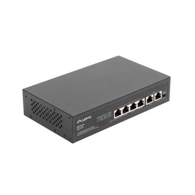8. LANBERG Switch PoE+ Rack 10"/19" (4x 100 MB/s PoE+, 2x 100 MB/s) RSFE-4P-2FE-60