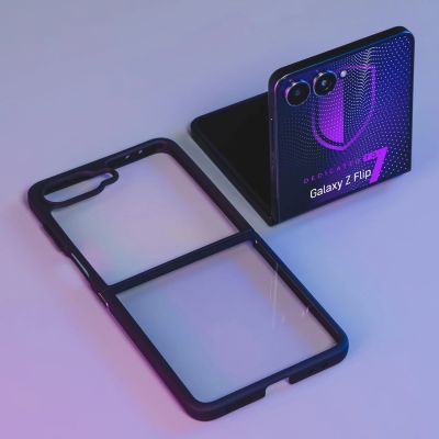 9. 3mk Satin Armor Case+ für Samsung Galaxy Z Flip 7 - Transparent Schwarz