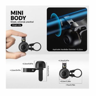 2. Rockbros Aluminiumglocke, linke Montage, schwarz