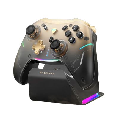 Machenike G5Pro Premium Edition Kabelloser Gamecontroller mit Ladestation – Schwarz und Gold