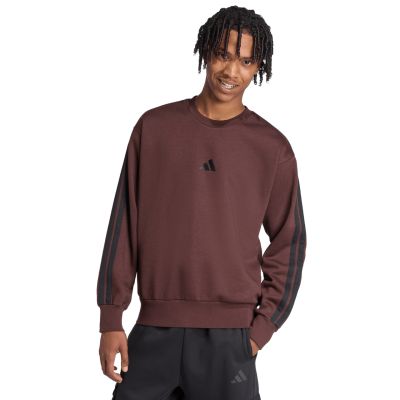 4. Herren adidas Essentials 3-Streifen Fleece-Sweatshirt Braun JX0742