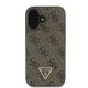 3. Guess Leder-Metall-Logo-Strass-Umhängetasche für iPhone 16 – Braun