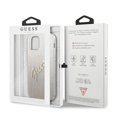 8. Guess GUHCP12SPCUGLSGO iPhone 12 mini 5,4" Gold/Gold Hardcase Glitter Gradient Script
