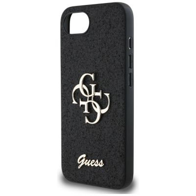 6. Guess Fixed Glitter Big 4G Hülle für iPhone 16e - Schwarz