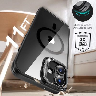 3. ESR Classic Hybrid Kickstand Halolock MagSafe Kit für iPhone 16 Plus + Displayschutzfolie aus gehärtetem Glas – Schwarz