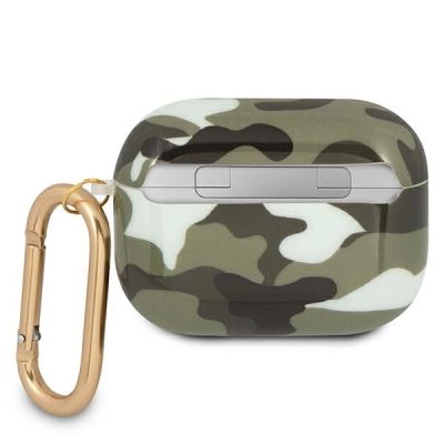2. Guess, GUAPUCAMA AirPods Pro Cover Green/Khaki Camo Collection