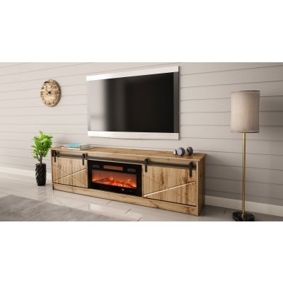 7. GRANERO TV-Schrank + Kamin 200x56,7x35 Wotan Eiche