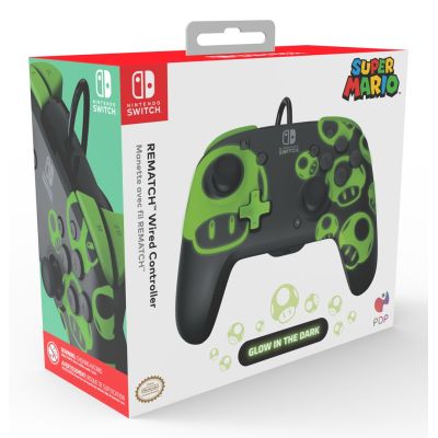 9. PDP REMATCH: 1-Up Leuchtet im Dunkeln Schwarz, Grün USB-Gamepad Analog/Digital Nintendo Switch, Nintendo Switch OLED