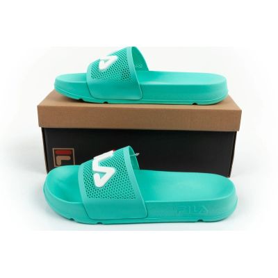 8. Fila Damen-Sport-Flip-Flops Morro, bequeme grüne Hausschuhe für den Pool