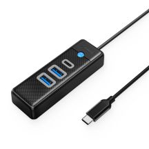 Orico PWC2U-C3 3-Port-USB-Hub (2x USB-A 3.0, 1x USB-C 3.0, 0,15 m) – Schwarz