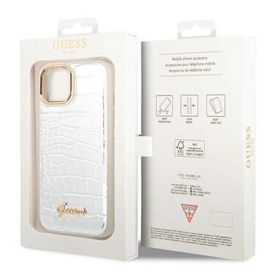 8. Guess GUHCP14MHGCRHS iPhone 14 Plus 6,7 "Silber / Silber Hardcase Croco Collection